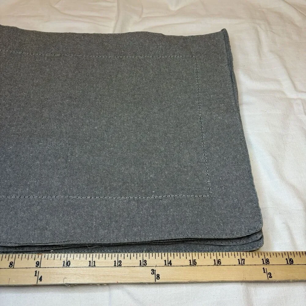 Hobby Lobby Set of 6 Gray Cotton Solid Rectangular Placemats 13 x 18